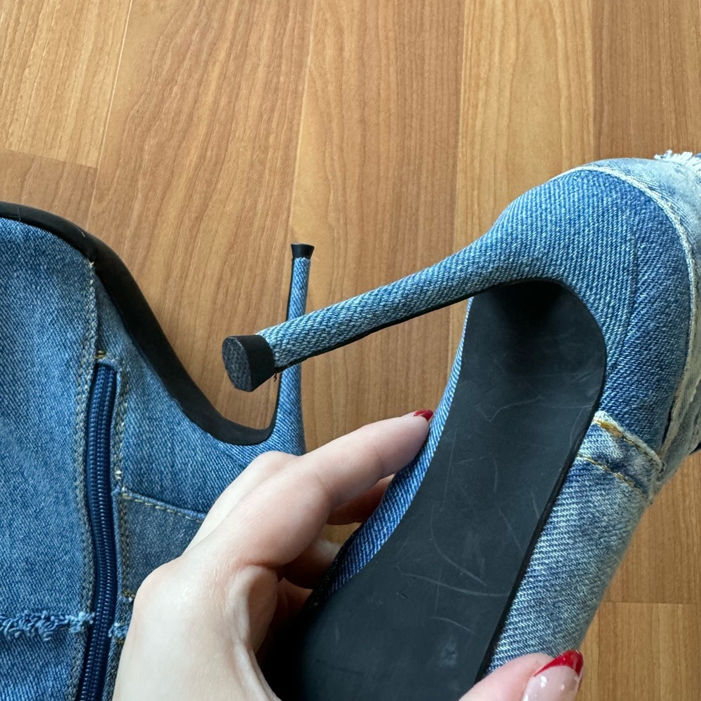 Jeffrey Campbell Denimous Patchwork Jean High Hee… - image 4